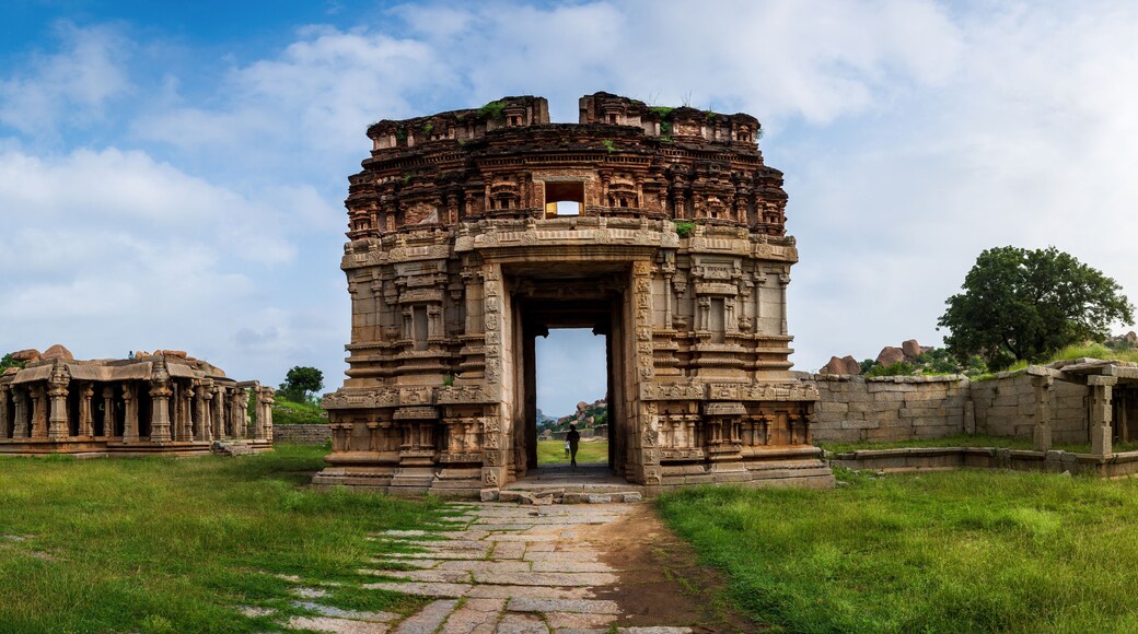 Hampi or Hampe, also referred to as the Group of Monuments at Hampi, is a UNESCO World Heritage Site located in Hampi town, Vijayanagara district, east-central Karnataka, India.