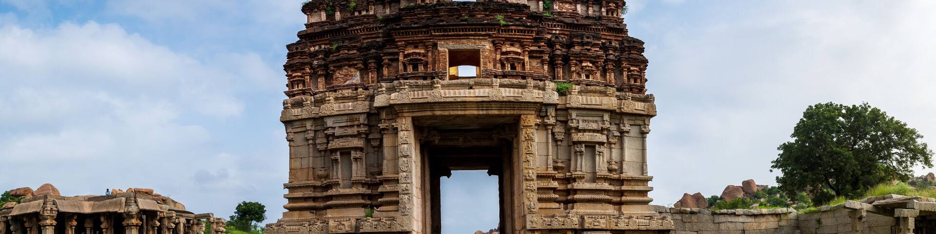 Hampi or Hampe, also referred to as the Group of Monuments at Hampi, is a UNESCO World Heritage Site located in Hampi town, Vijayanagara district, east-central Karnataka, India.