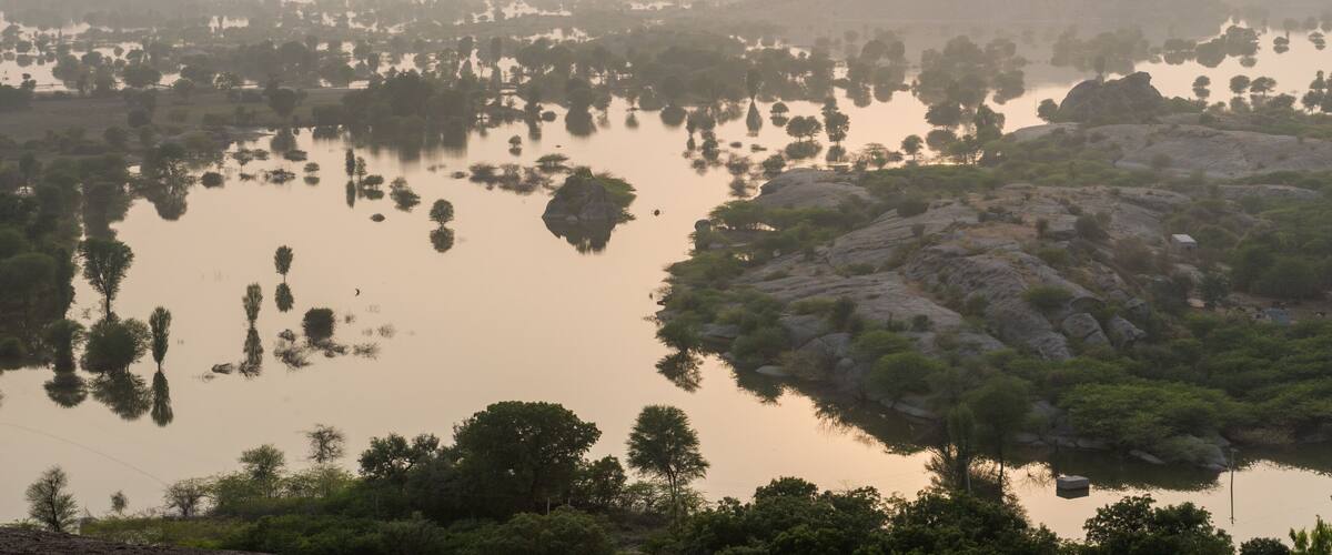 View over Jawai Dam, Bera, Rajasthan
