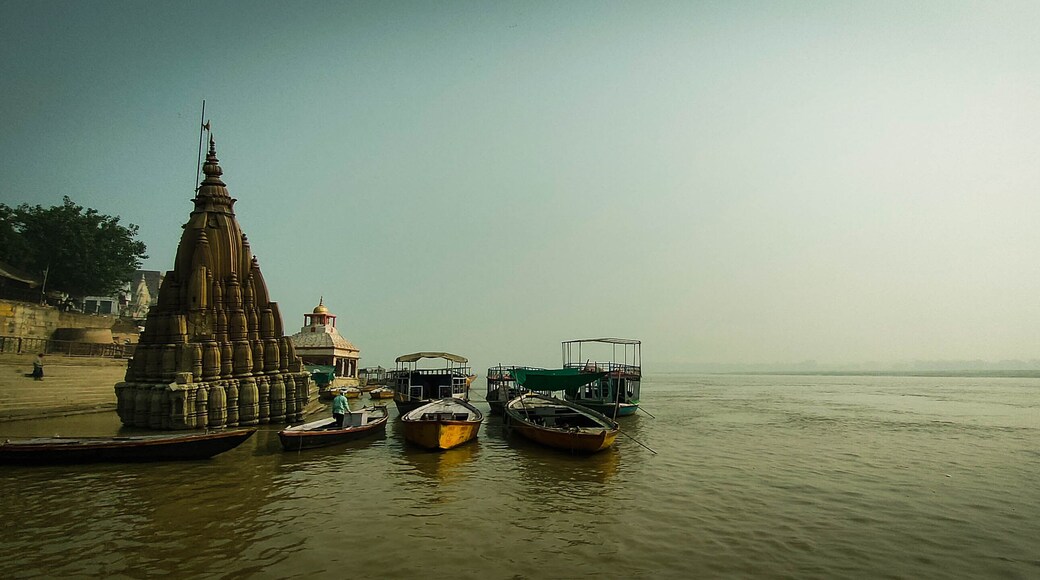 view from the river banaras ghat ganga