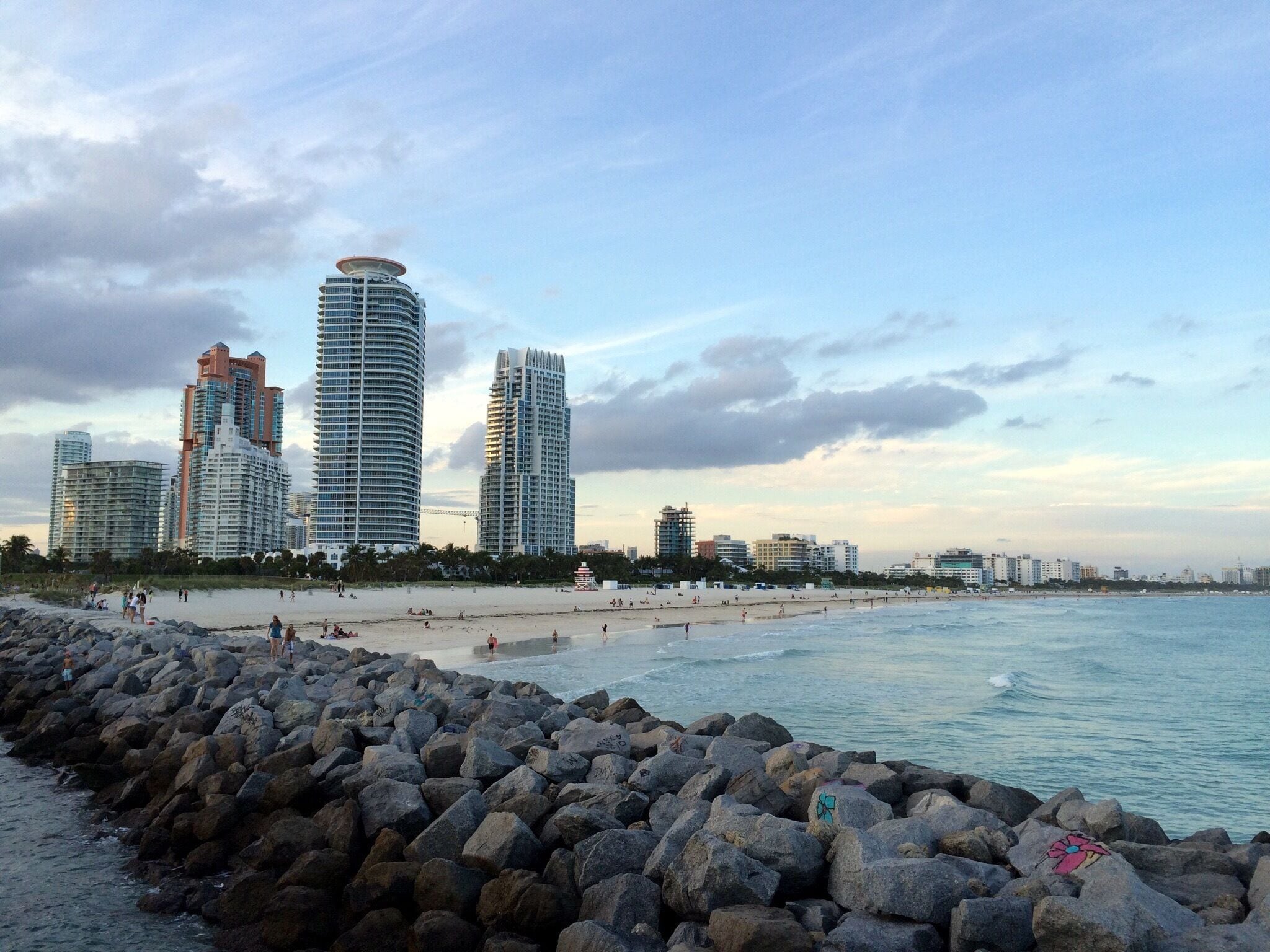 A view of the condo towers at the very southern tip of South Beach in Miami, taken from a brand new pier built in 2014; the southernmost pier in the United States. #architecture #beach #travel #miami #welovetoexplore #realestate