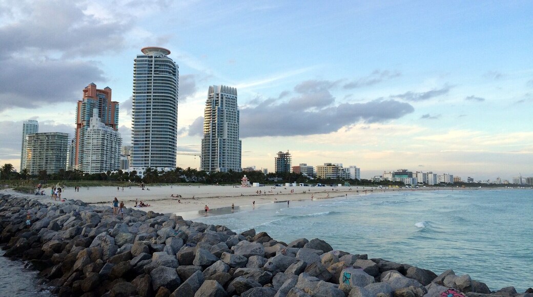 A view of the condo towers at the very southern tip of South Beach in Miami, taken from a brand new pier built in 2014; the southernmost pier in the United States. #architecture #beach #travel #miami #welovetoexplore #realestate