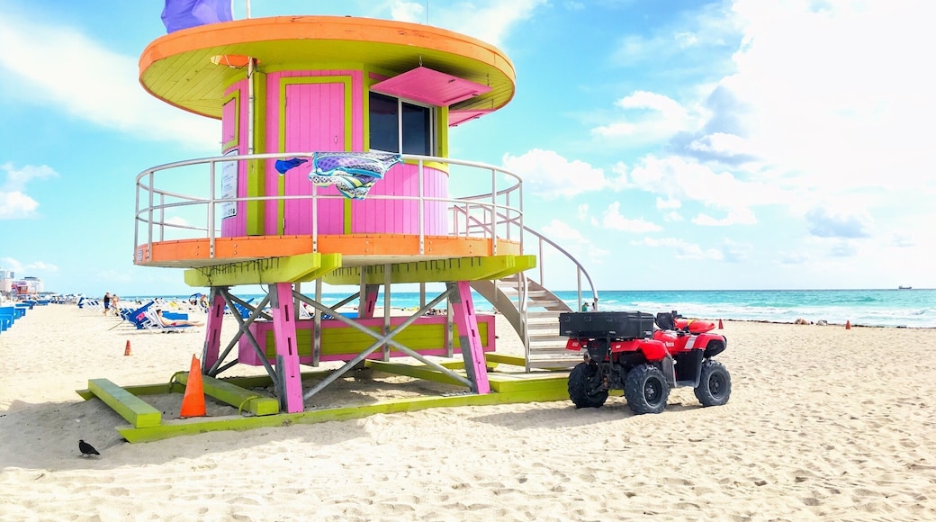 Had another lovely trip to Miami 🏖 This is the best time to go there as it is not too hot and humid. I have been there before in August month...and it was so hard to even step out. This time I spent my time exploring the colorful and artistic side of Miami. I fell in love with these colorful beautiful life guard beach huts on South Beach 🌊❤️ #colorful #miami #florida #beach