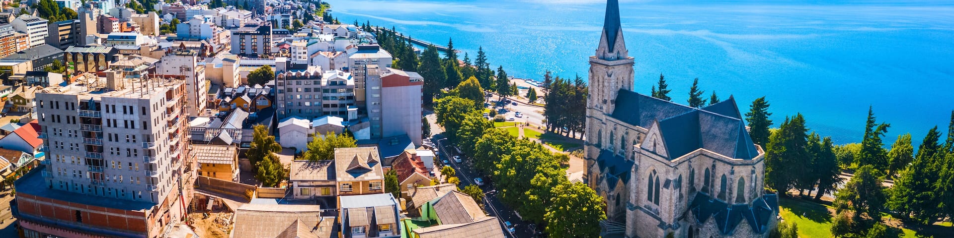 Aerial panorama of the city of Bariloche, Argentina