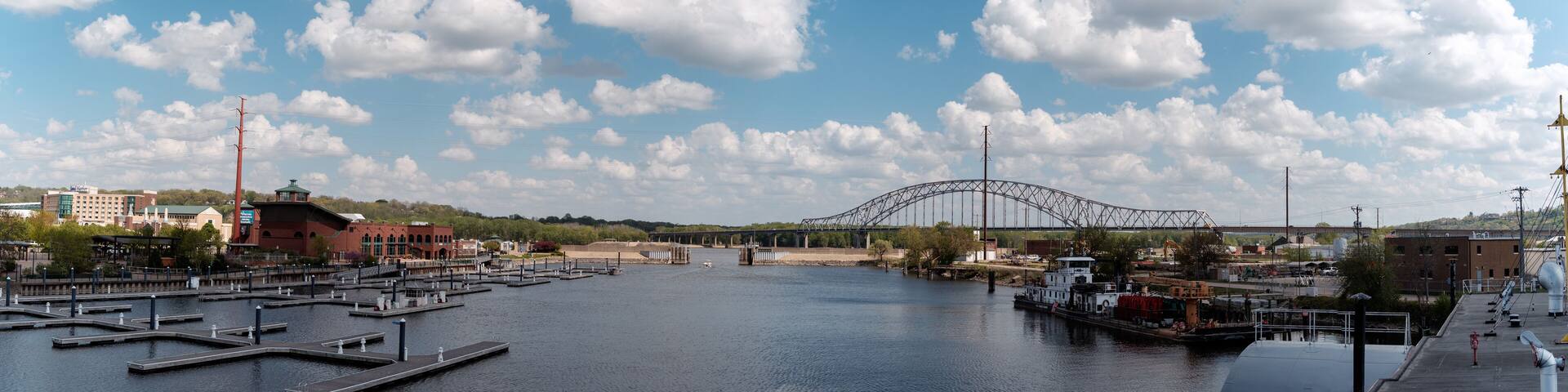 Panorama picture in Dubuque Pier in Dubuque Iowa