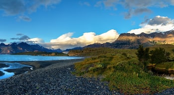 Sunrise in Patagonian Andes, big size panorama