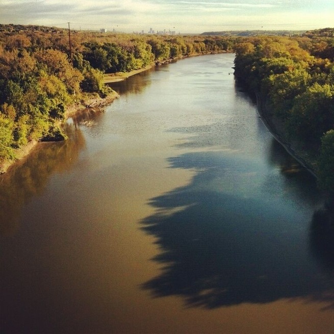 Mississippi River from bicycle path on the Mendota Bridge in St. Paul. September 20, 2012 www.bradleyhanson.com