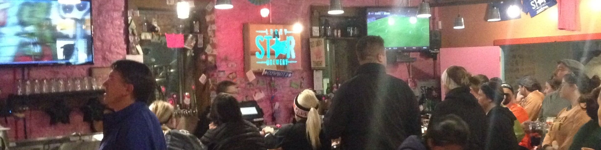 What a fun, funky brewery! Day of the Dead decorating theme, very interesting beer selection (grape?? What?? And awesome!), tasty breakfast tacos, and lots of game options (pool, shuffleboard, air hockey, etc) in the back room.