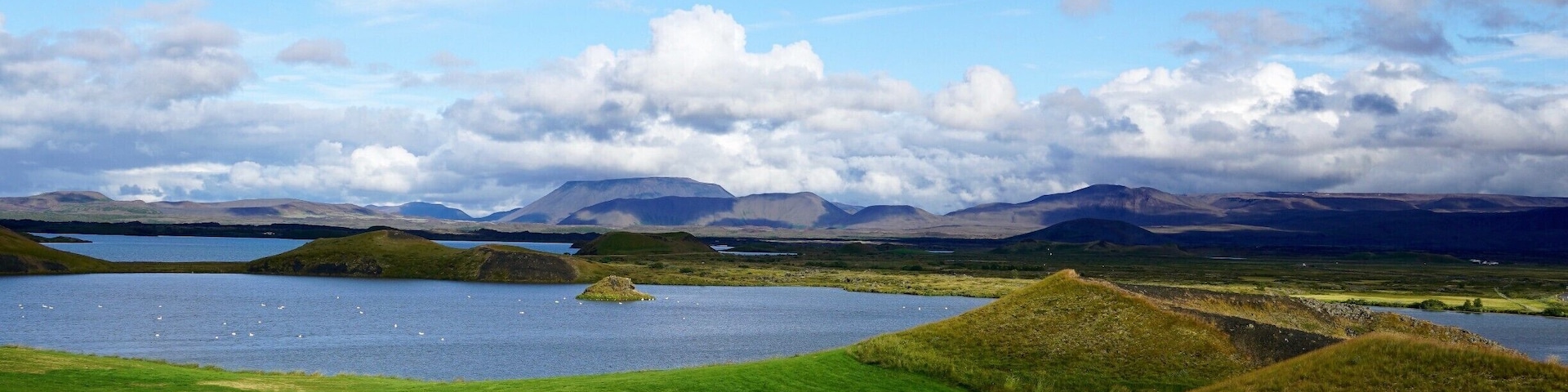 Lake Myvatn is a beautiful area to explore in northern Iceland. This picture was taken at Skutustadagigar, along the southern part of the lake. It is one of the few places on Earth where you can see the
natural phenomena of pseudocraters.