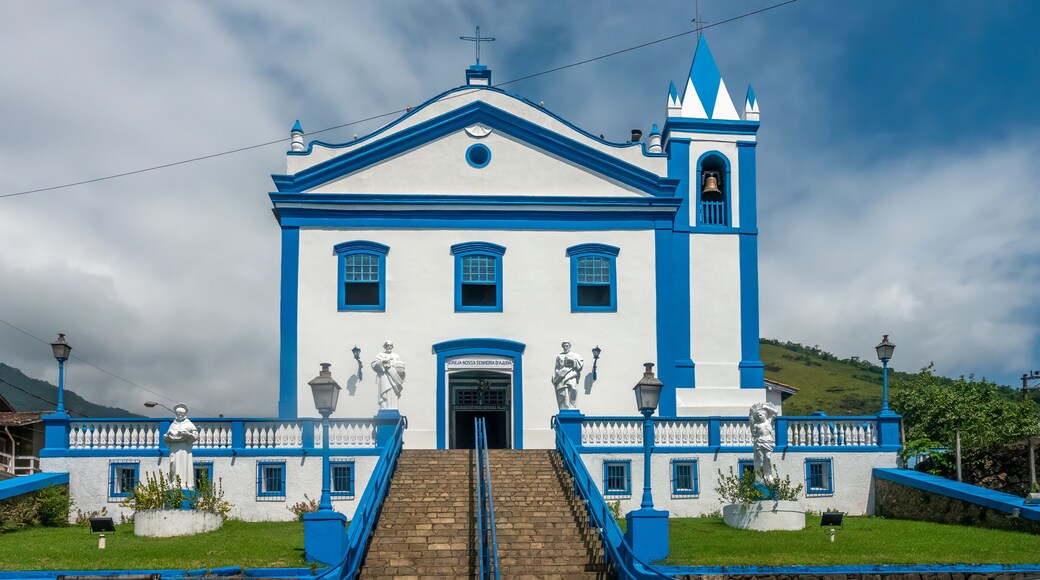The church of the charming fishing village of Santa Tereza on the resort island of Ilhabela, São Paolo, Brazil
