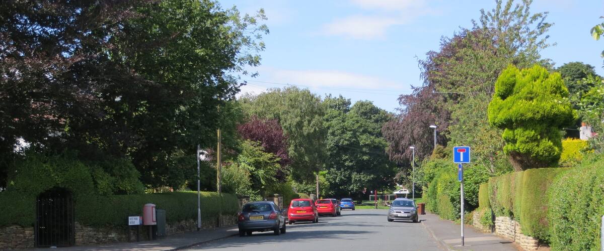 West Park Avenue at its junction with West Park Road in Roundhay, Leeds