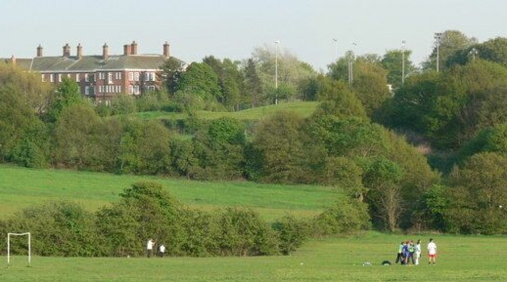 Playing Fields, West Park. The playing fields beside Spen Lane, looking towards the Beckett Park campus of Leeds Metropolitan University.