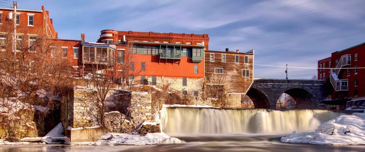 Riverfront walk with views of Middelbury Falls