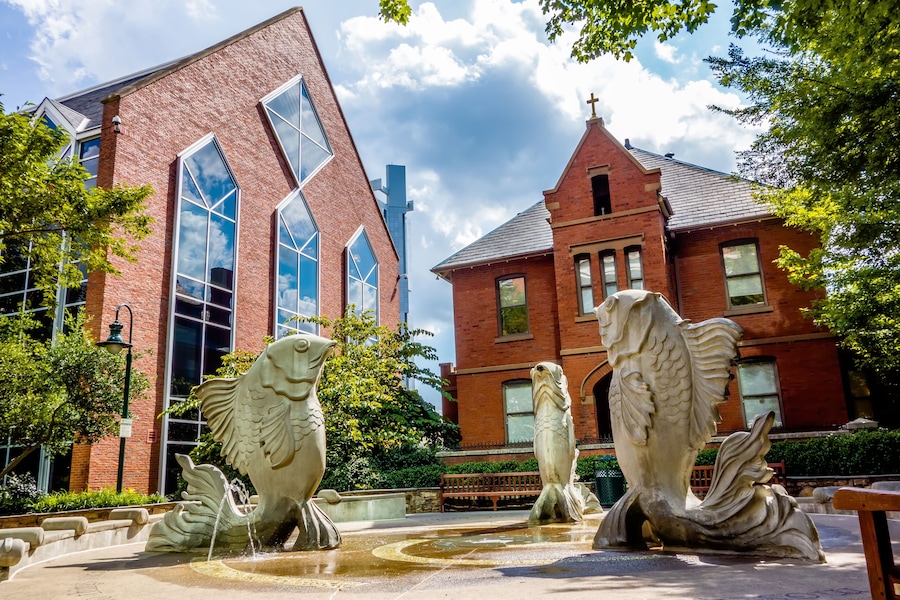 charlotte nc skyline and street scenes during day time