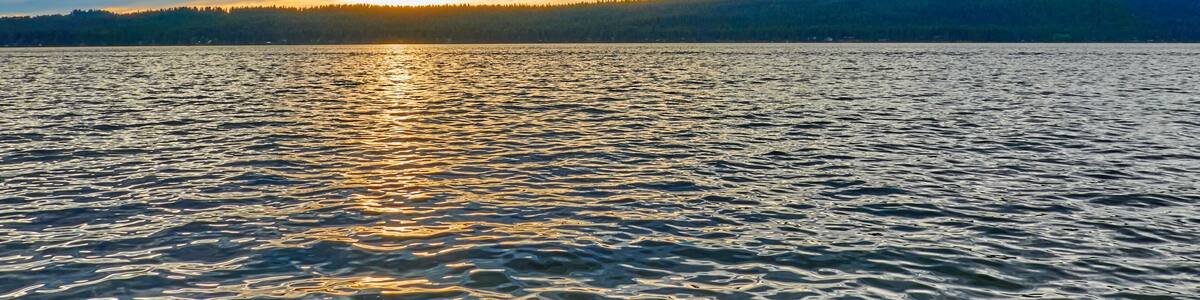 Sunset on Payette Lake at Ponderosa State Park outside of McCall, Idaho.