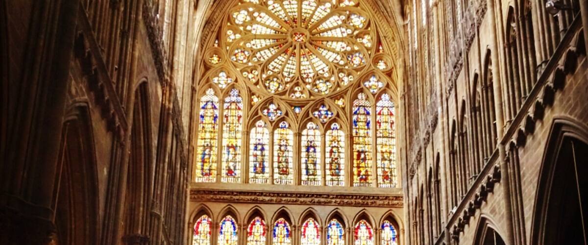 Looking back at the main entrance of the Metz Cathedral