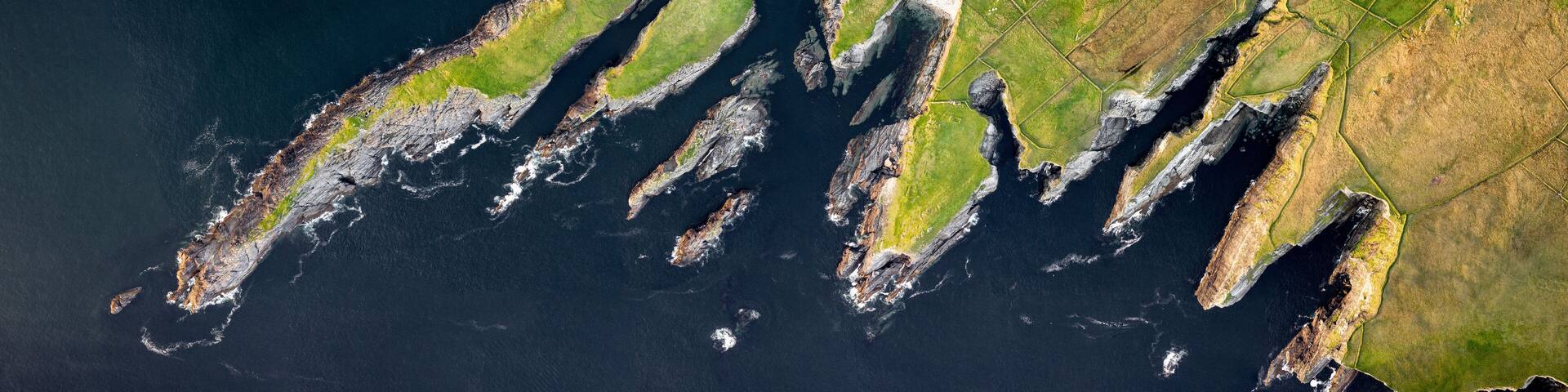 Wild Atlantic way rocky coast from above ireland