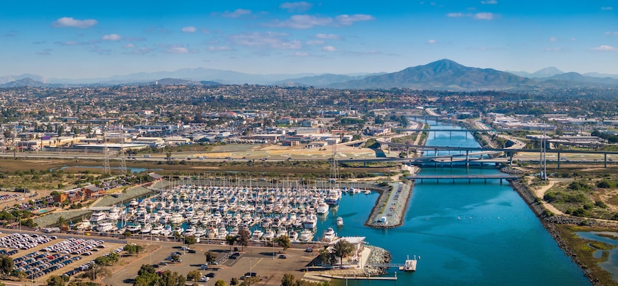 Aerial view of National City in San Diego