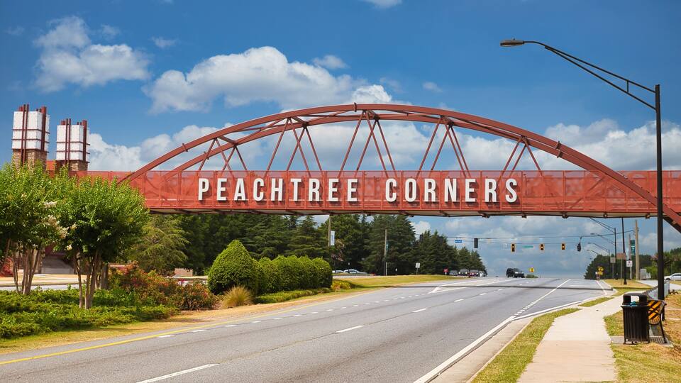 Peachtree Corners sign in Norcross Georgia