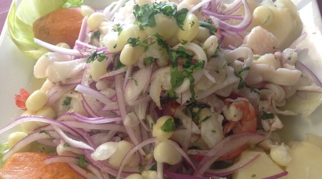 Very authentic Peruvian food. The is the ceviche for two and it is huge! The huancaina sauce is out of this world too, make sure you grab an appetizer with this saucy goodness.
