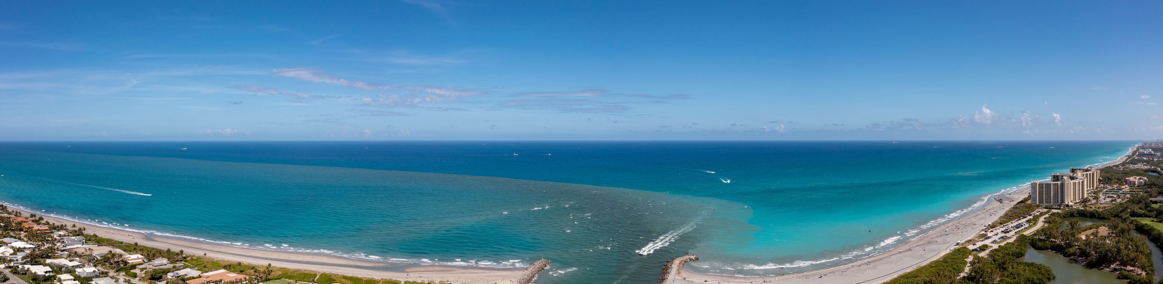 Aerial panorama Jupiter Inlet Florida