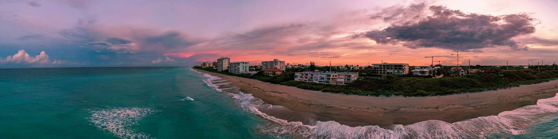 A colourful sunrise over Juno Beach, Florida, USA