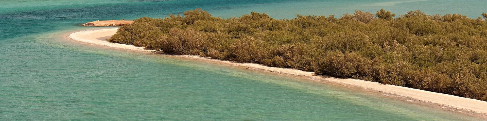 View of the coast of Sajid Island and the Red Sea. Farasan islands. Saudi Arabia. Asia.