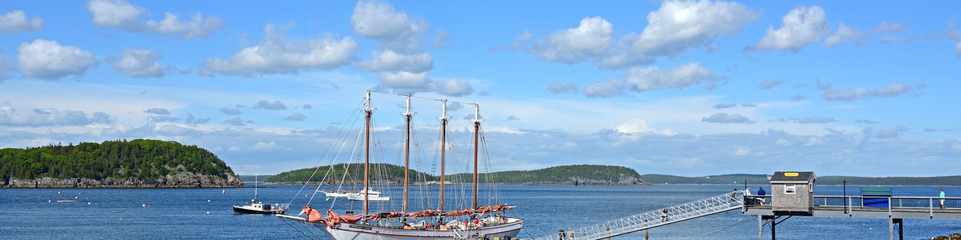 Four-masted schooner Margaret Todd in Frenchman Bay. Bar Harbor, Maine, United States