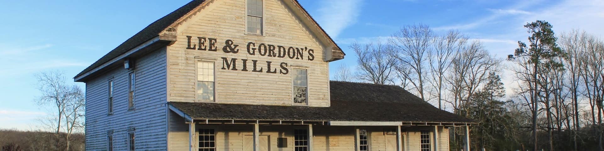 Lee and Gordon's Mills is one of the oldest gristmills in the state, located approximately 1 mile from the Chickamauga Chattanooga National Military Park in the historic town of Chickamauga. The property has been placed on the National Register of Historical Places. It was used by both the Union and Confederate armies as a place to cross the Chickamauga River during the great Battle of Chickamauga.