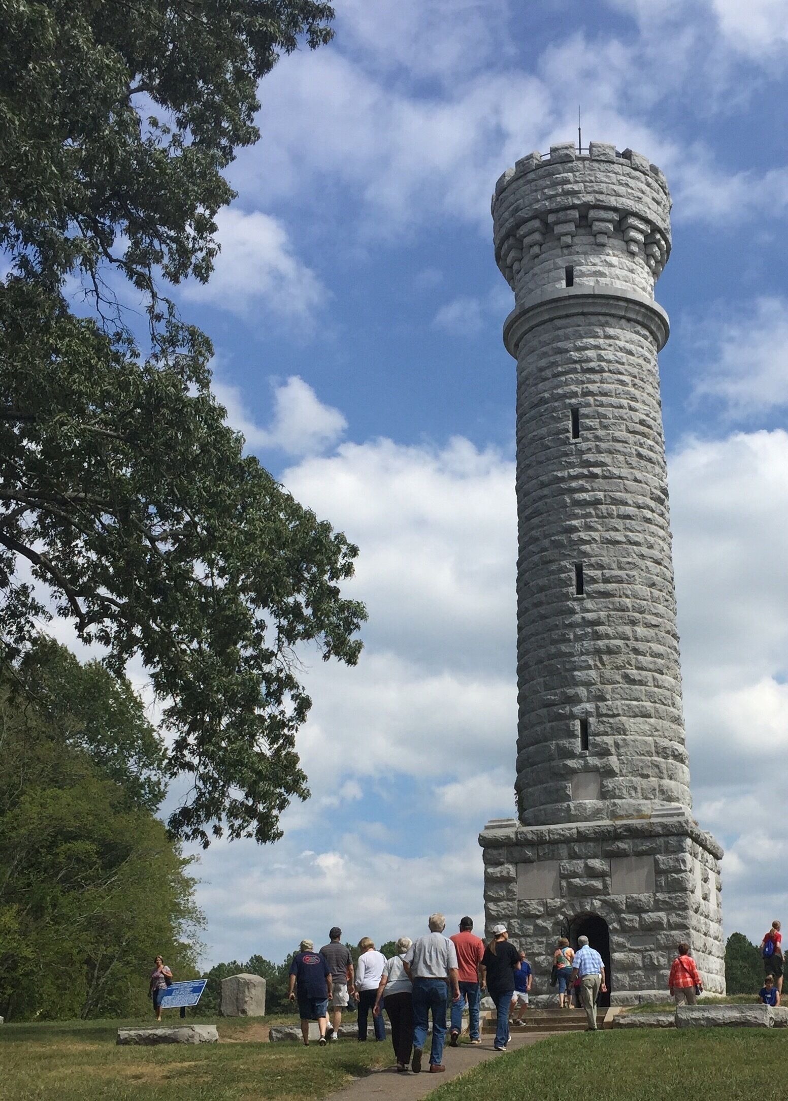 136 steps to the top of the tower. It's a stop on the Chickamauga Turn railroad tour. 