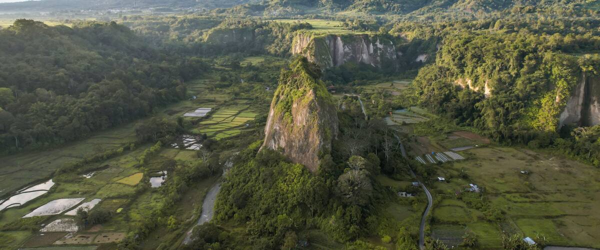 Aerial View of Ngarai Sianok Canyon, Tabiang Takuruang, Sumatera Barat.