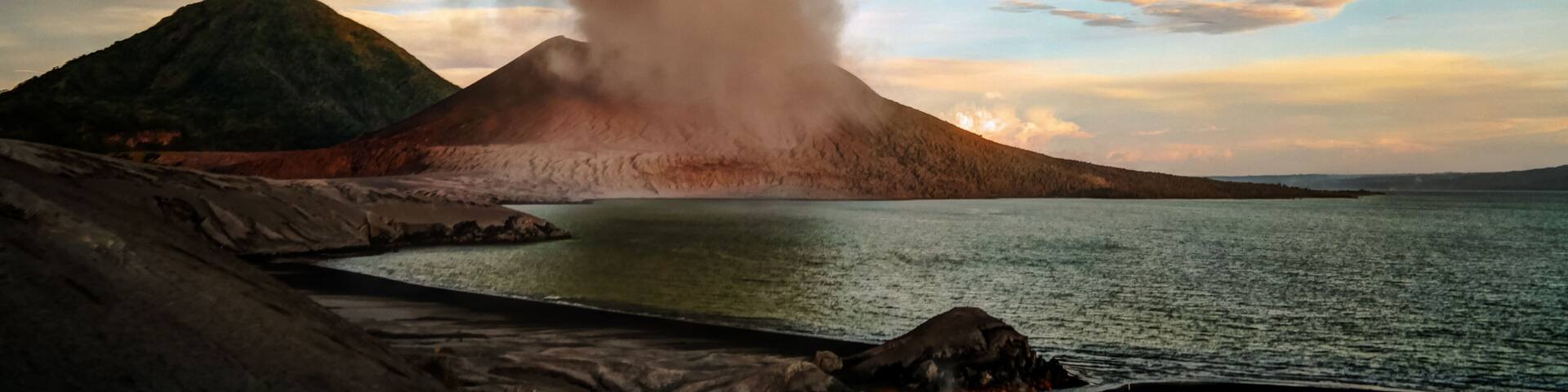 Eruption of Tavurvur volcano, Rabaul, New Britain island, Papua New Guinea