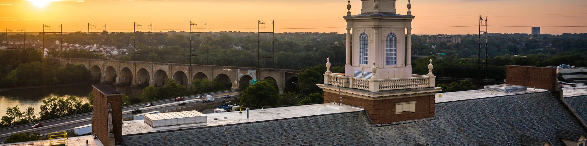 Aerial Sunrise of Rutgers University New Brunswick New Jersey