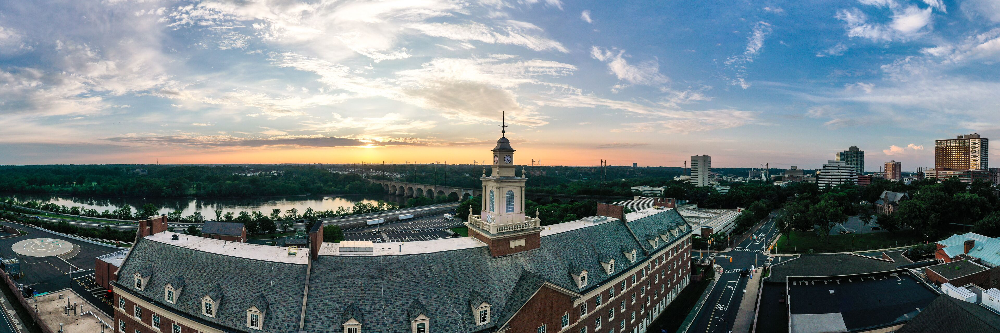 Aerial Sunrise of Rutgers University New Brunswick New Jersey 