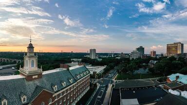 Aerial Sunrise of Rutgers University New Brunswick New Jersey