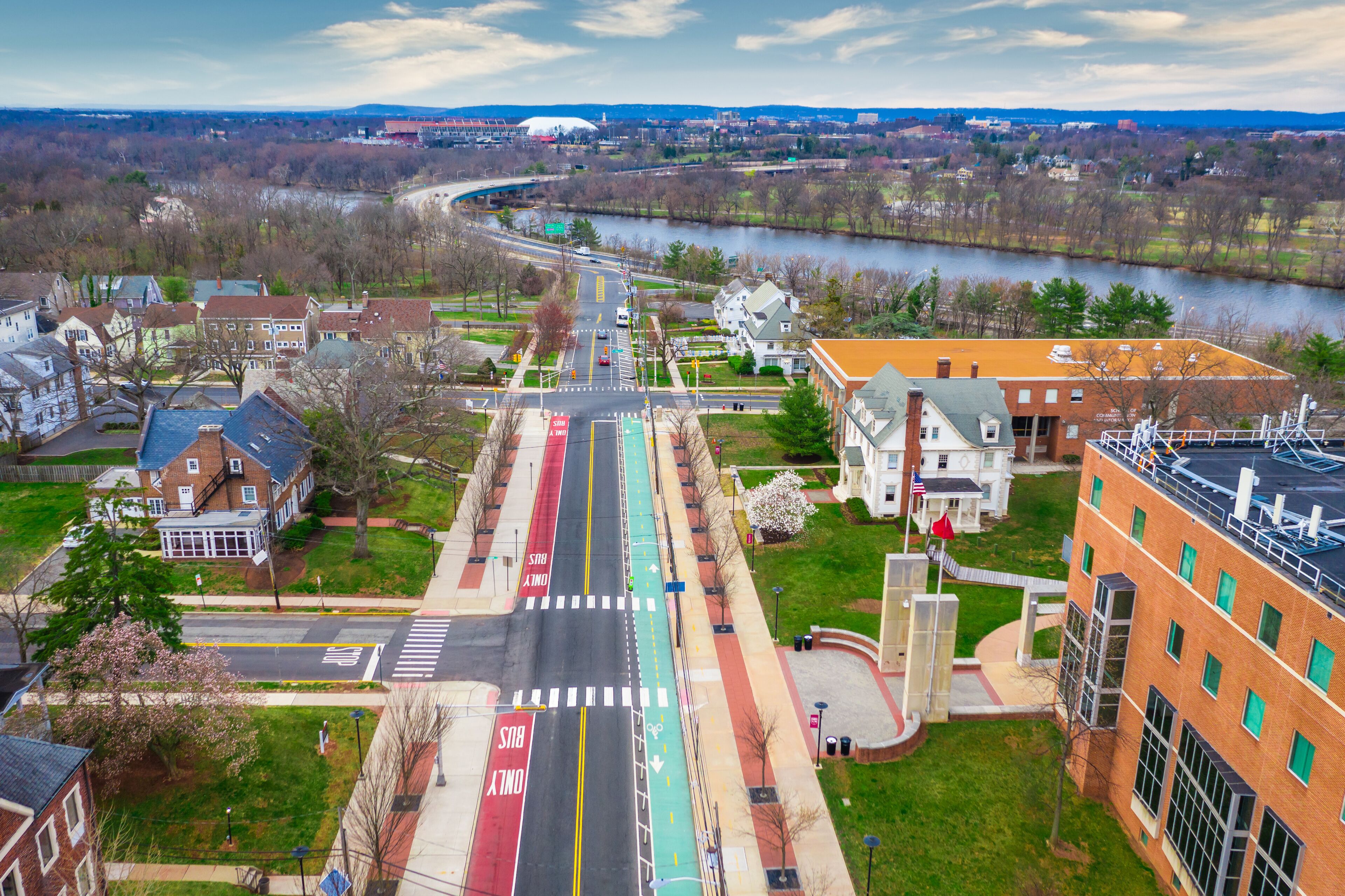 Aerial of Rutgers New Brunswick New Jersey