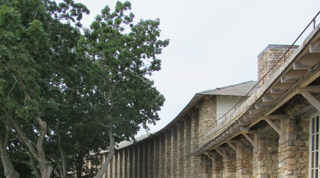 View of old cobblestone architecture from the 1930s in Rocky Neck State Park in East Lyme, Connecticut