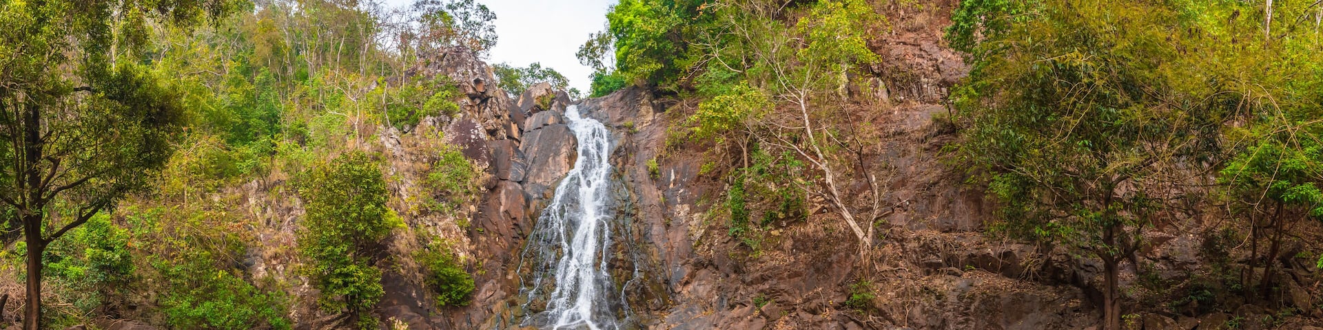 Panoramic View of Beautiful Uski Waterfall inside Similipal national Park,Orissa.