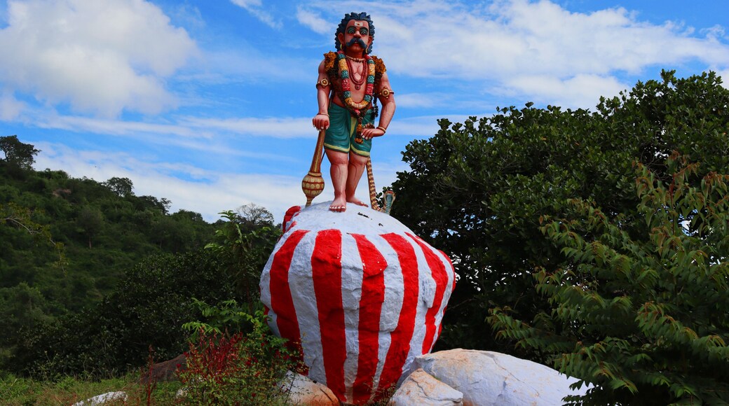 Majestic veerabhadra or ayyanar statue god in yelagiri hills India