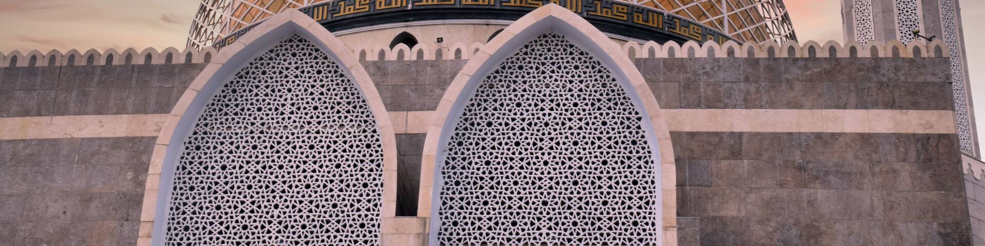 Beautiful mosque dome at sunset in Jombang, East Java, Indonesia