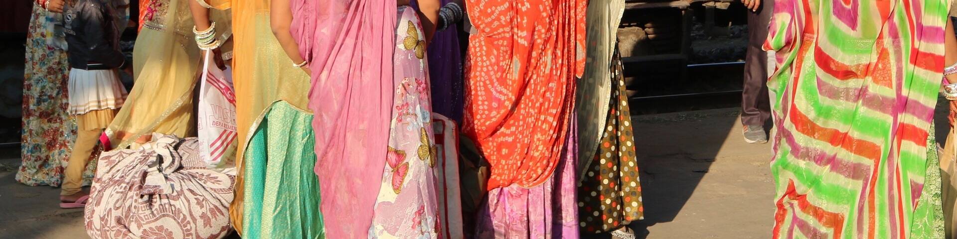 Women in traditional saris prepare to board a train near Jojawar, Rajasthan. Some were on their way to a family wedding. #incredibleindia #jojawar #culture #weddingculture #weddingseason
