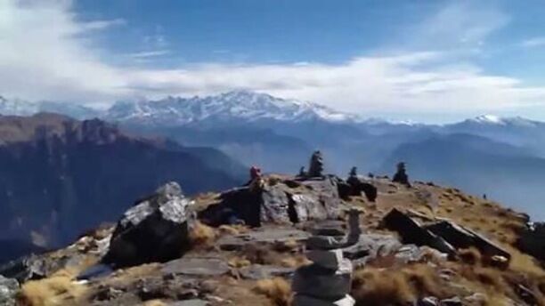 Lying at the summit. Chandrashila 'The Moon Rock'. Exhilarating. Simply scintillating.