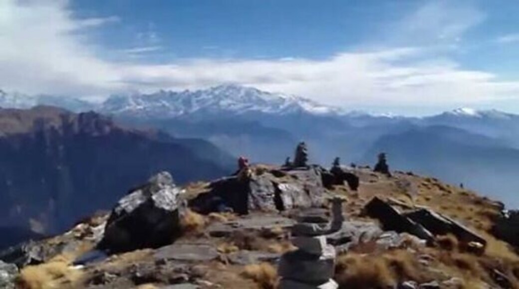 Lying at the summit. Chandrashila 'The Moon Rock'. Exhilarating. Simply scintillating.