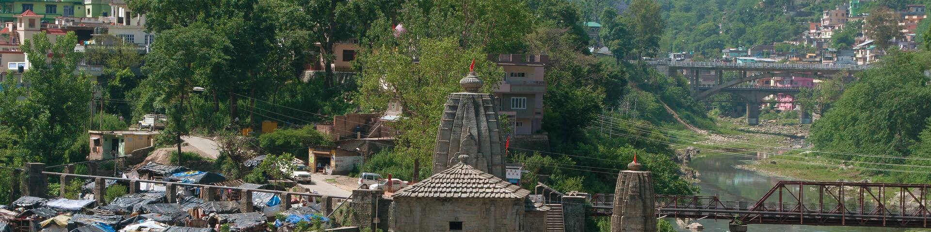 View of the ancient stone Hindu temple in the Mandi city. Himachal Pradesh, India