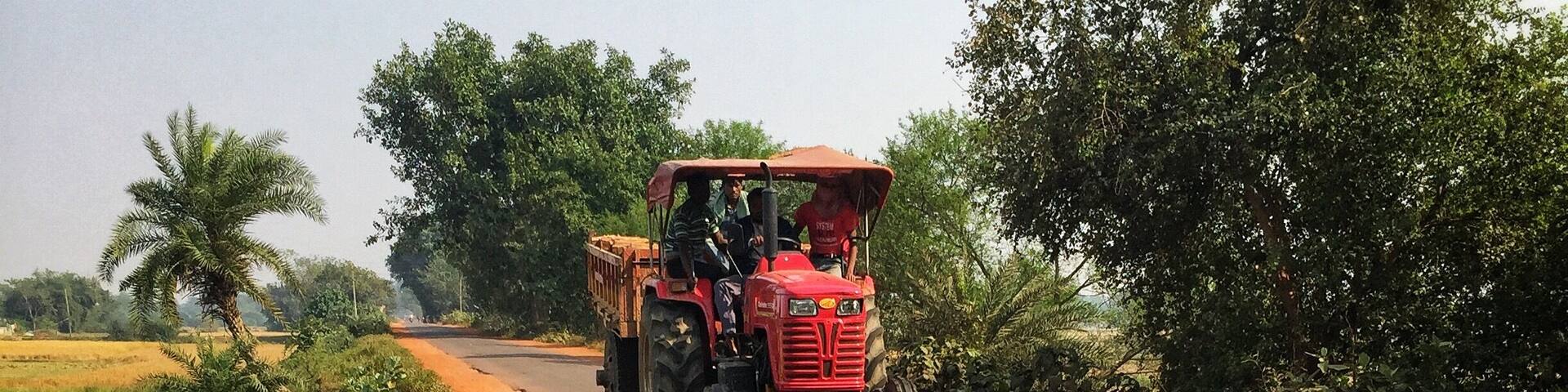 The land of #red soil dotted with red tractor - the Rarh region of Bengal