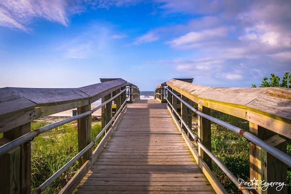 Beach access from the park