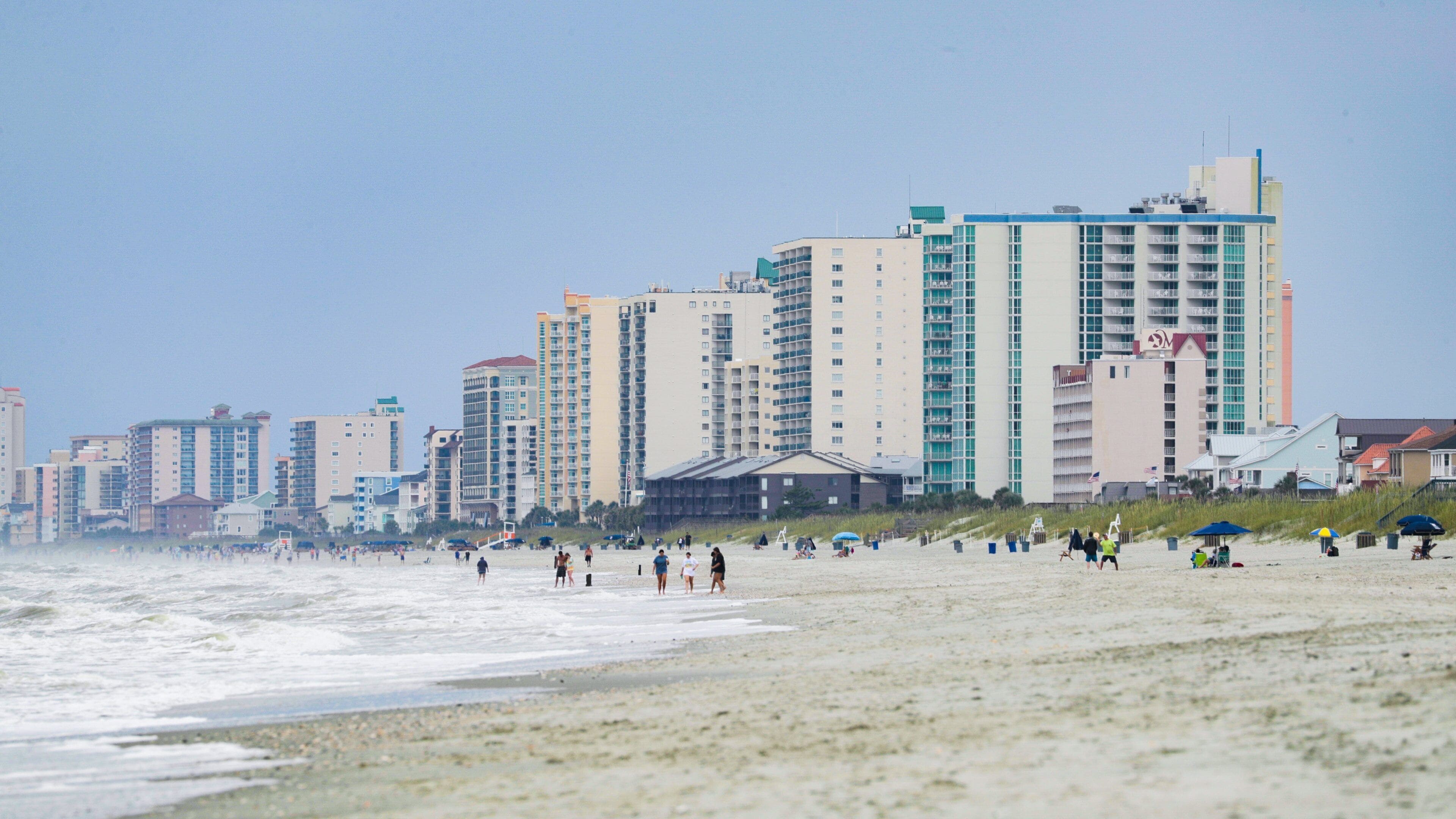 North Myrtle Beach showing a beach, general coastal views and a coastal town