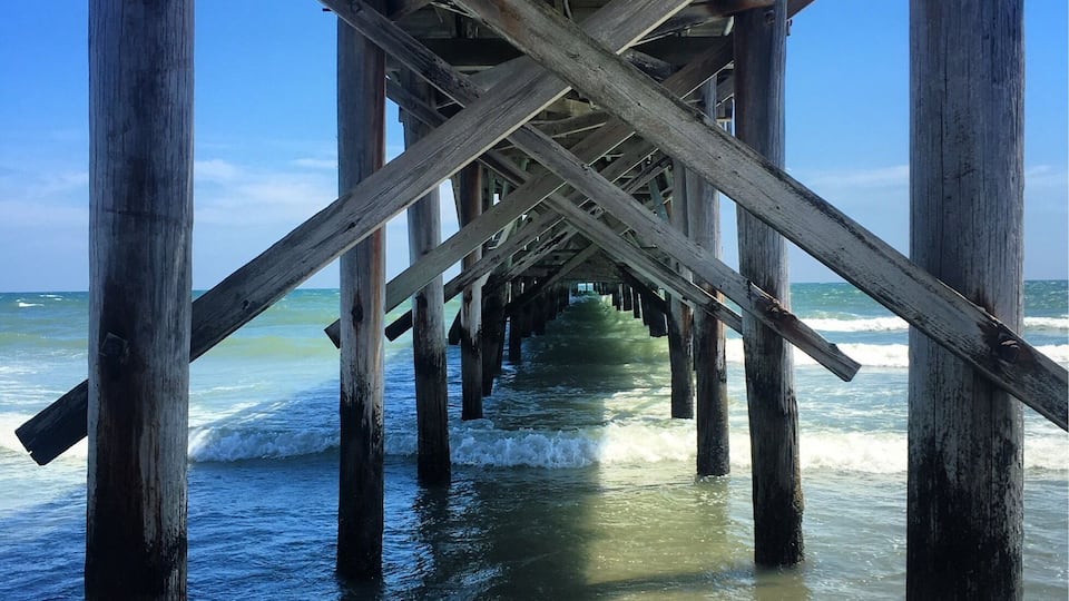 Definitely walk to the pier when at Cherry Grove Beach.