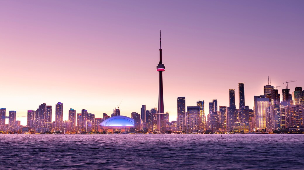 Toronto city skyline at night, Ontario, Canada