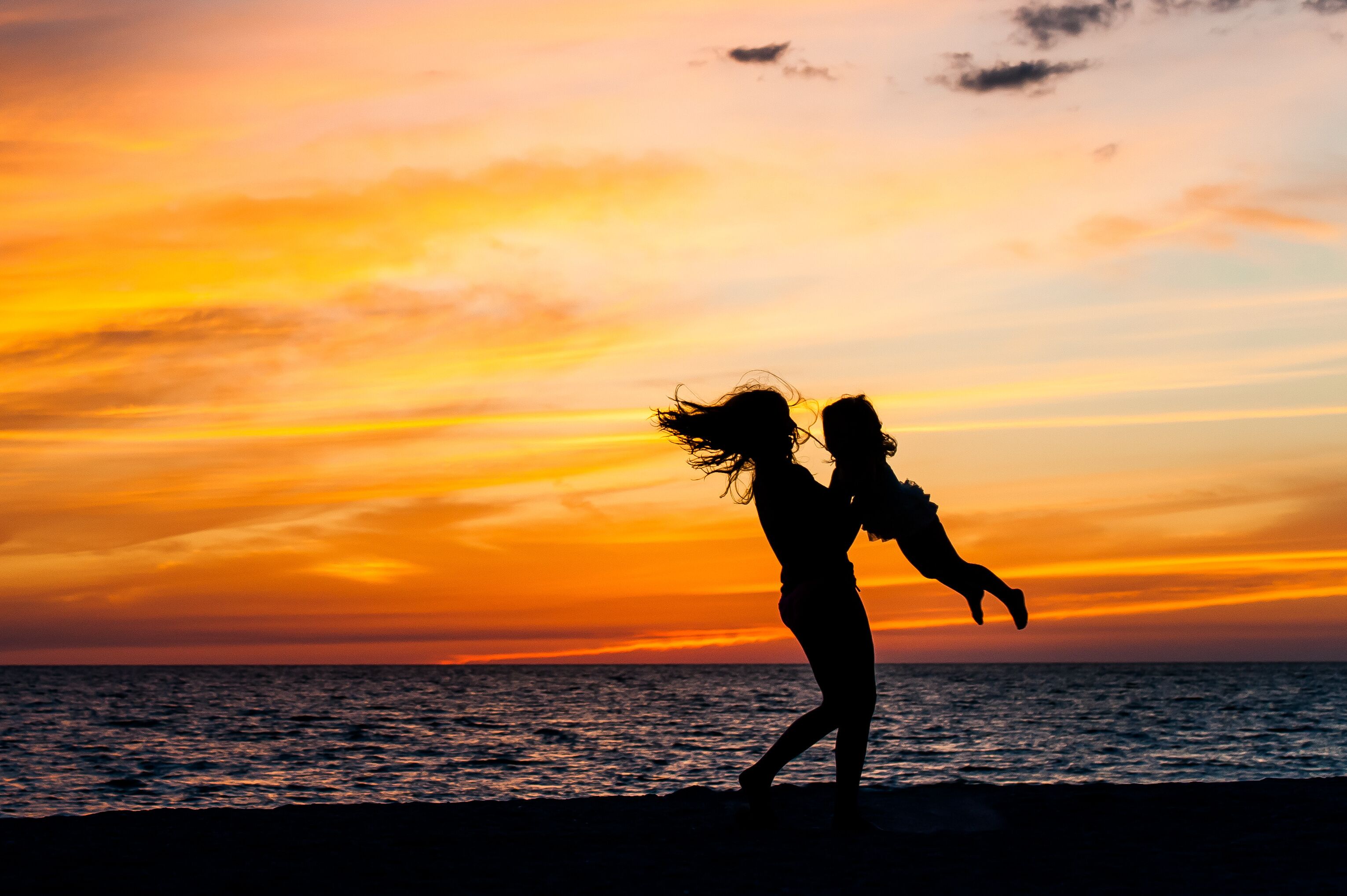 A Young Girl Child Kid Silhouette Shadow Black Sky Colorful Get Outside Fresh Air Childhood Unplugged Play Run Wind Fun 